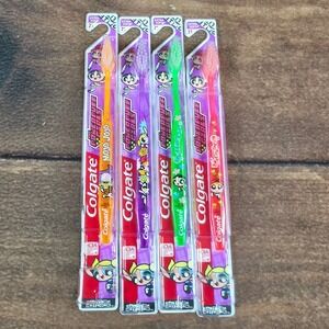 Colgate Toothbrush Kids Ages 3-8 Multicolor NEW Powerpuff Girls Mojo Jojo 4 Pack